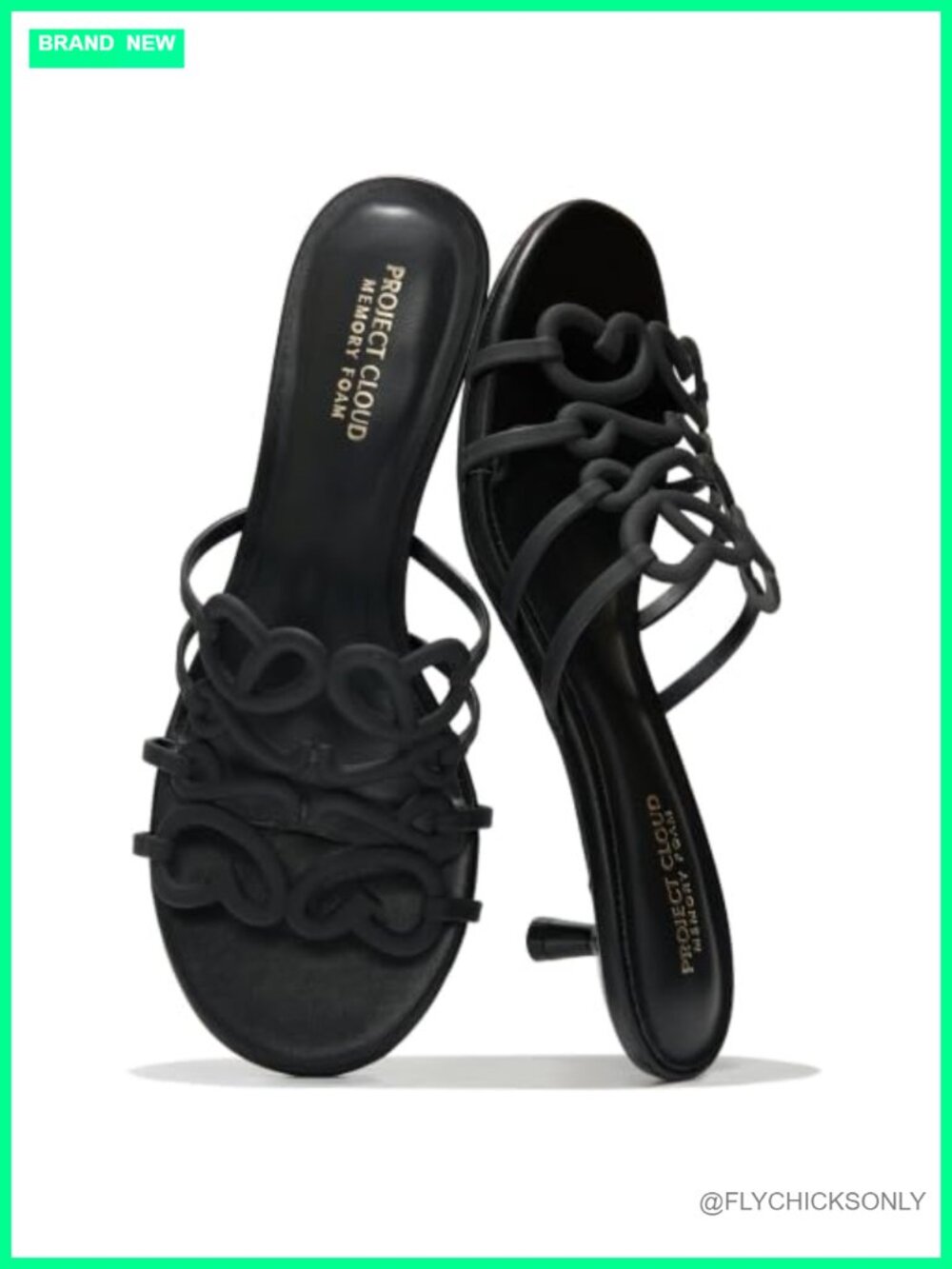 Kitten Heel Sandals Faux Leather Ankle Strap Slide